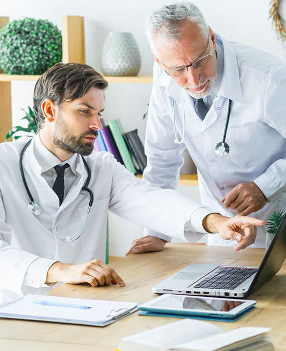 Doctor consulting patient